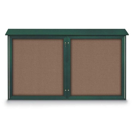 United Visual Products Open Faced Traditional Rounded Corkboard UV646ARC-BLACK-BLSPRU